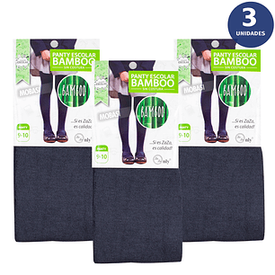 X3 Panty Escolar Bambú Ballerinas Gruesas Colegio Sin Costura