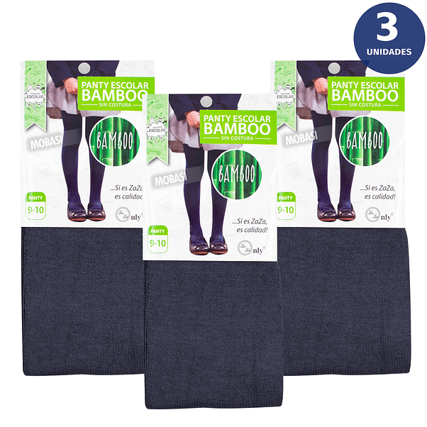 X3 Panty Escolar Bambú Ballerinas Gruesas Colegio Sin Costura 1
