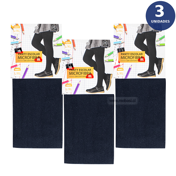 X3 Panty Escolar Microfibra Strech Ballerina Delgada Sin Costura 1