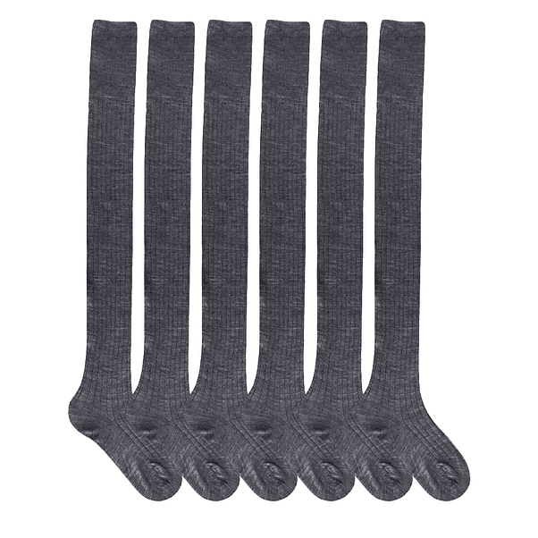 X6 Pares Bucaneras Bambú Extra Larga Escolar Sin Costura 3