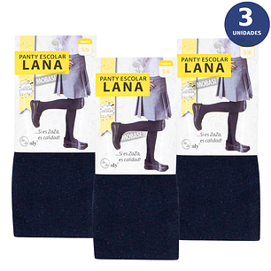 X3 Panty Escolar Lana Ballerinas Gruesas Colegio