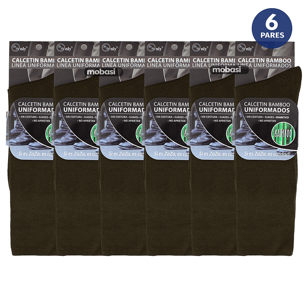 x6 Calcetín Bambú Uniformado Carabineros - Sin costura 1