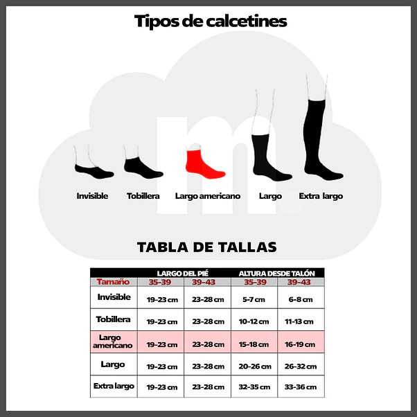 x6 Pares Calcetín Bambú Largo americano - Sin costura 3