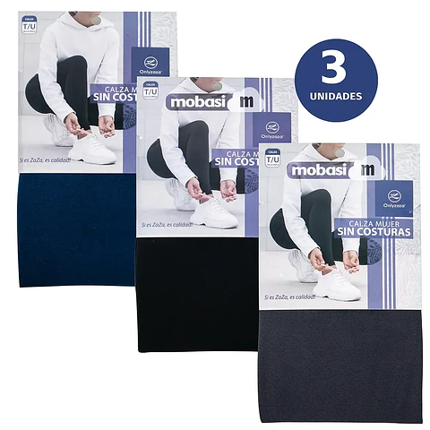 X3 Pack Calzas Polar Tiro Alto Mujer Invierno Sin Costura