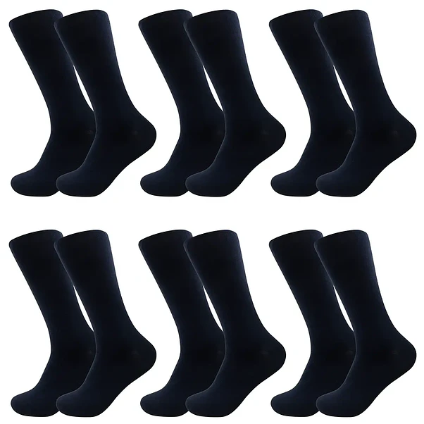 x6 Calcetín Largo Bambú Ejecutivo Liso Normal - Sin costura 5