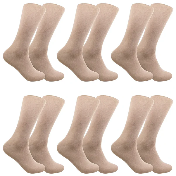 x6 Calcetín Largo Bambú Ejecutivo Liso Normal - Sin costura 4