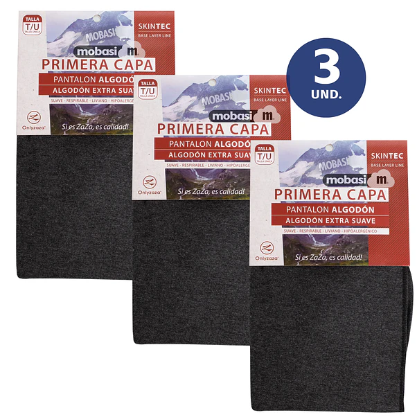 X3 Pack Calza Pantalón Primera Capa Algodón Extra Suave Mujer 2
