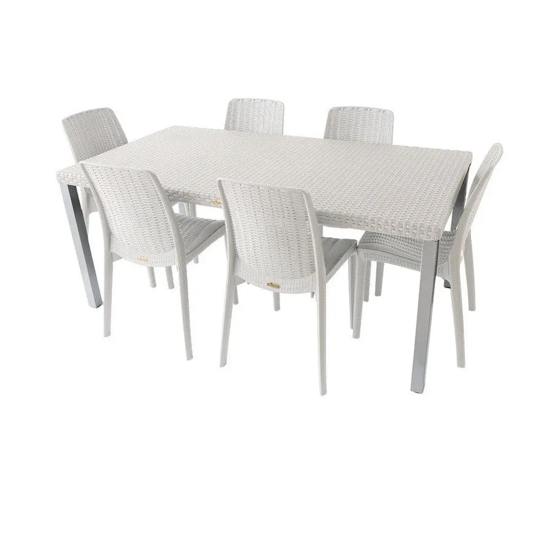 Comedor con 6 Sillas Tipo Ratán y una mesa rectangular  175x95  1