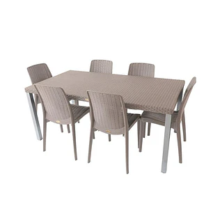 Comedor con 6 Sillas Tipo Ratán y una mesa rectangular  175x95 