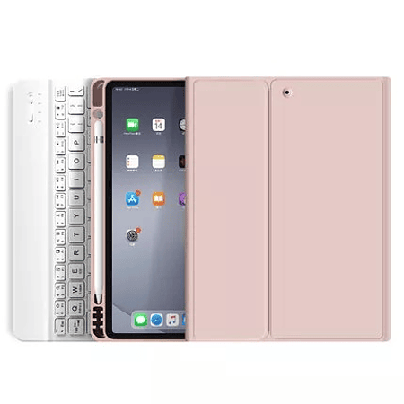 Funda + Teclado iPad 10.9" (Air 4 - 5 M1) - Ranura Apple Pencil (Color: Rosa)