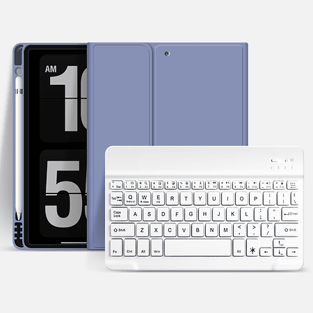 Funda + Teclado iPad 10.5" (Air 3 / Pro) - Ranura Apple Pencil (Color: Lavanda Grisáceo)