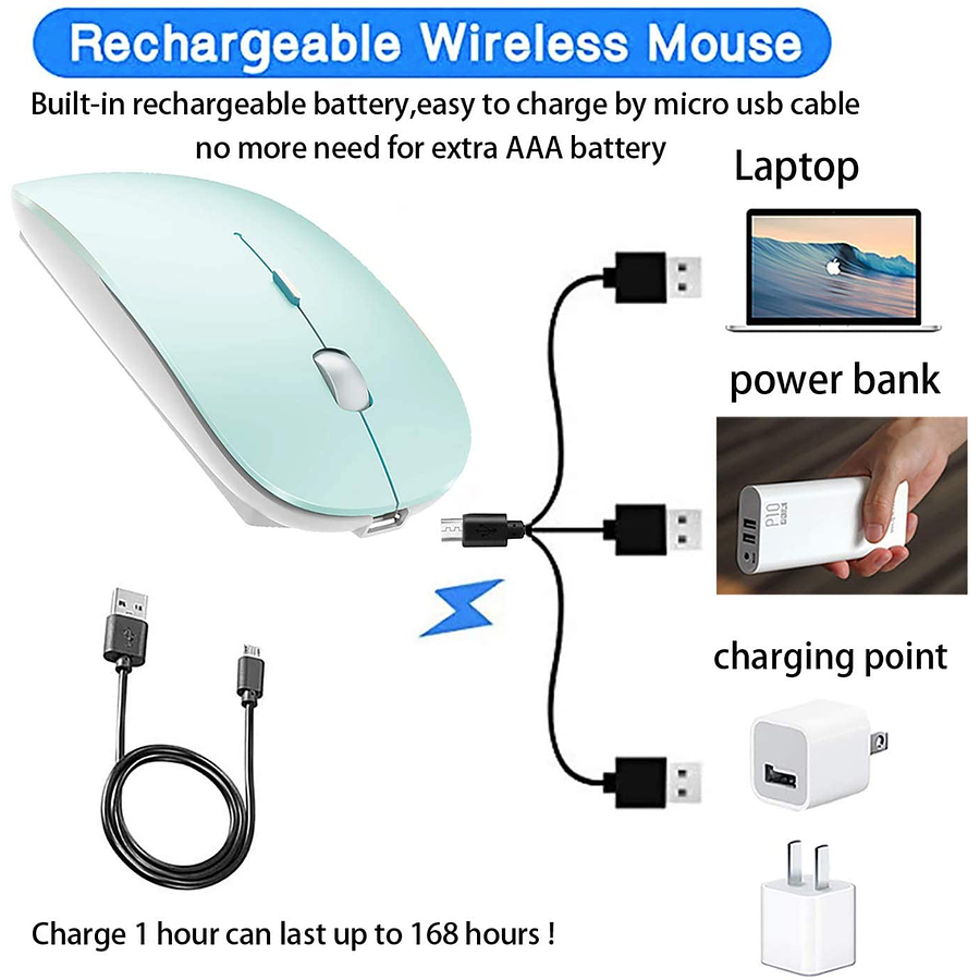 Cable Usb para Cargador de Mouse Inalámbrico