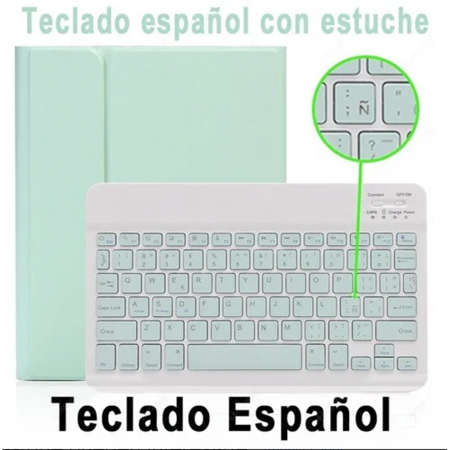 Funda + Teclado Verde Agua iPad 10,2