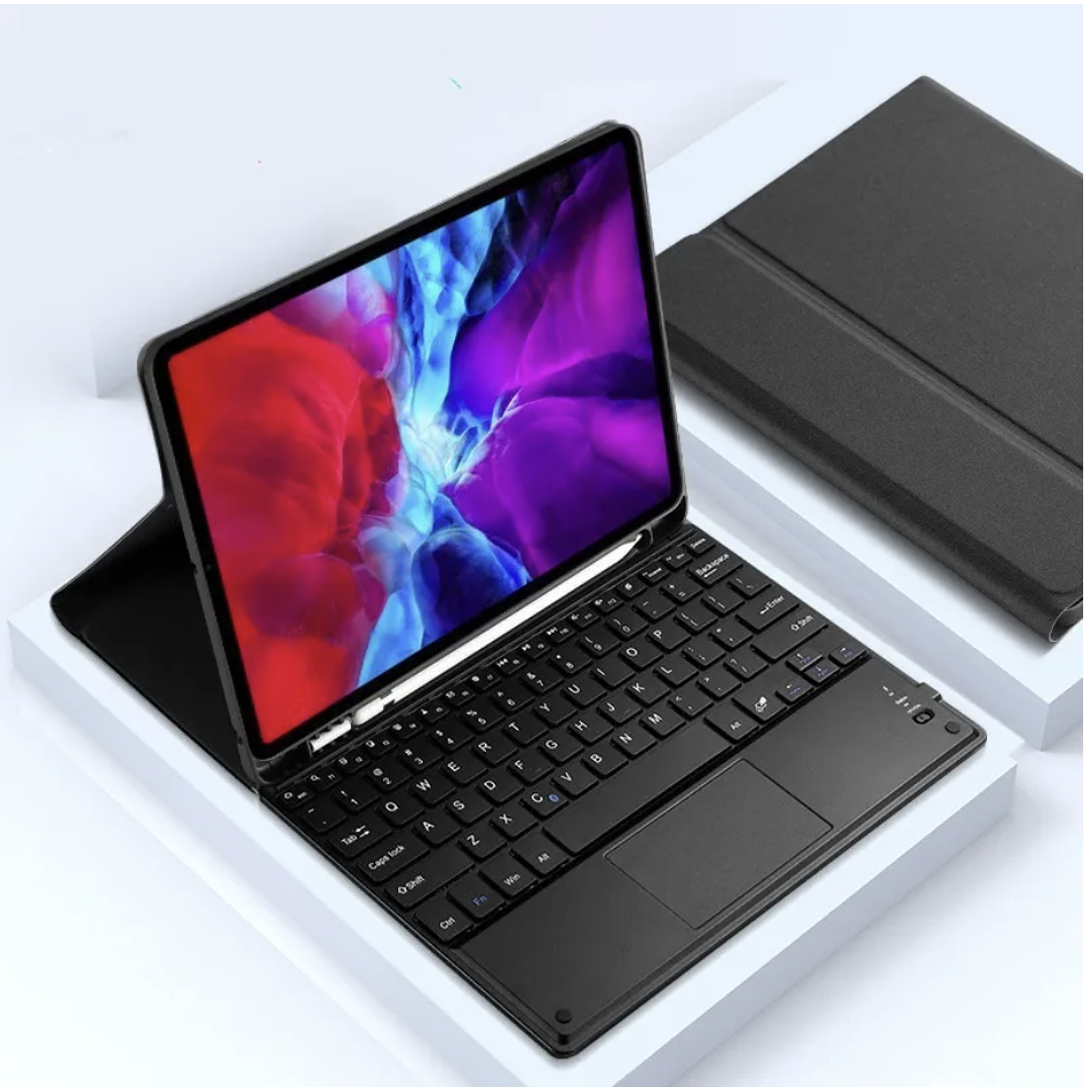 Funda + Teclado y Touchpad (mouse) iPad 10.2 / 10.5 (7ma/8va/9na Gen. y Air 3) - Color Negro