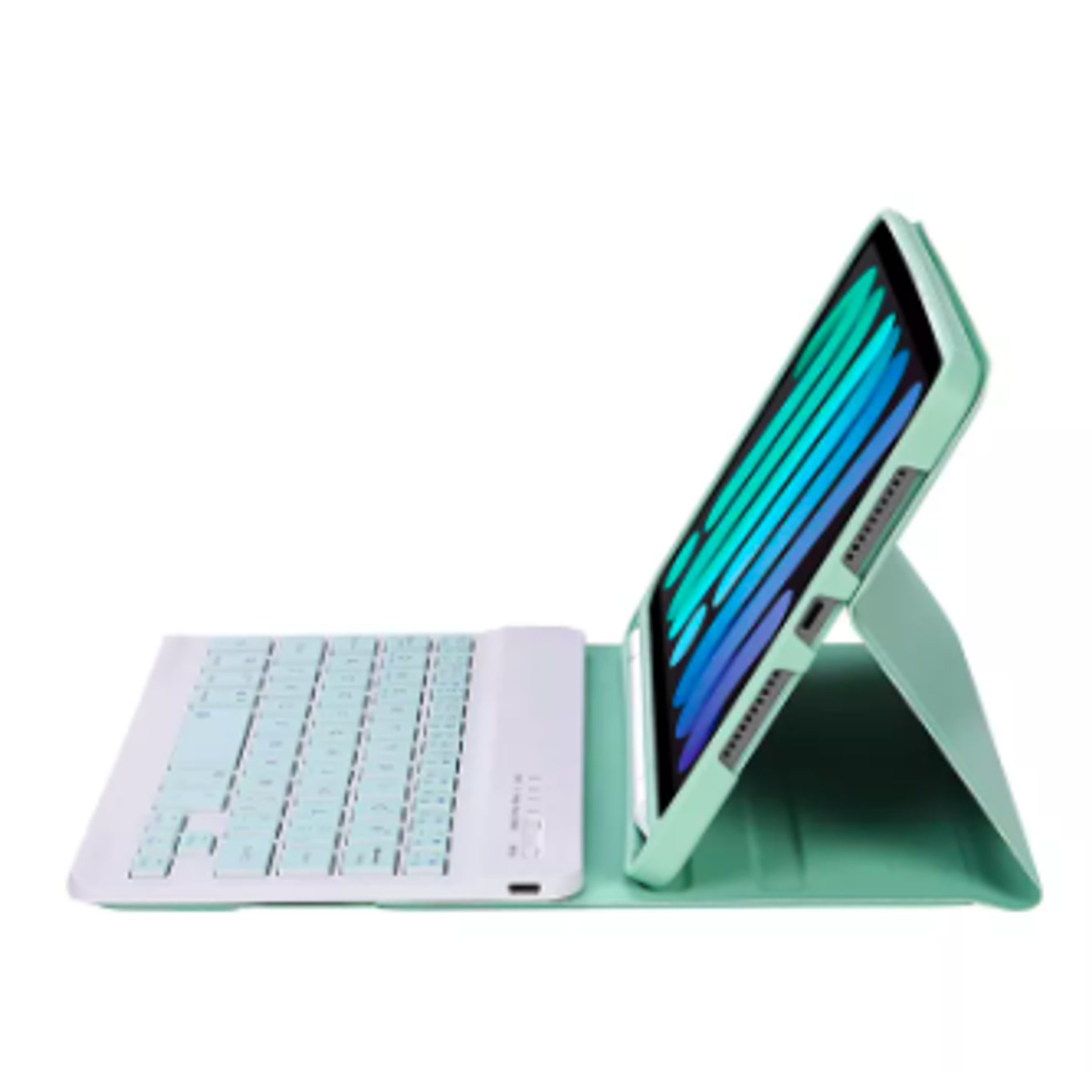 Funda + Teclado iPad Mini 6 (Color: Verde Agua) 
