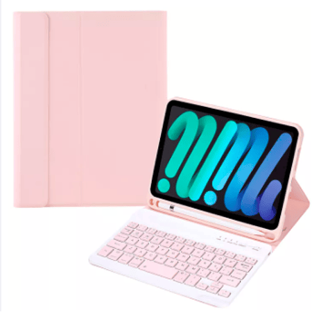 Funda + Teclado iPad Mini 6 (Color: Rosa) 