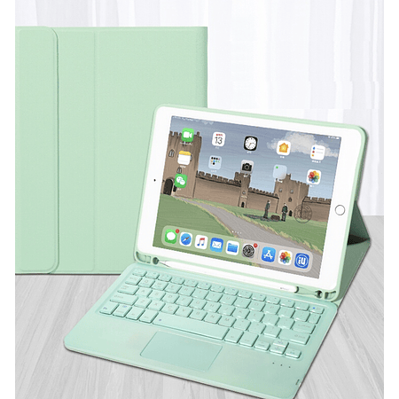 Funda + Teclado y Touchpad (mouse) iPad Air 4 - 5 M1 10.9"  / Pro 11" 2020/2021 M1 (Verde Agua)