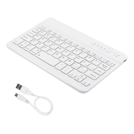 Teclado Bluetooth Blanco (Compatible con dispositivos Bluetooth: iPad, Tablet, Pc, Notebook) 