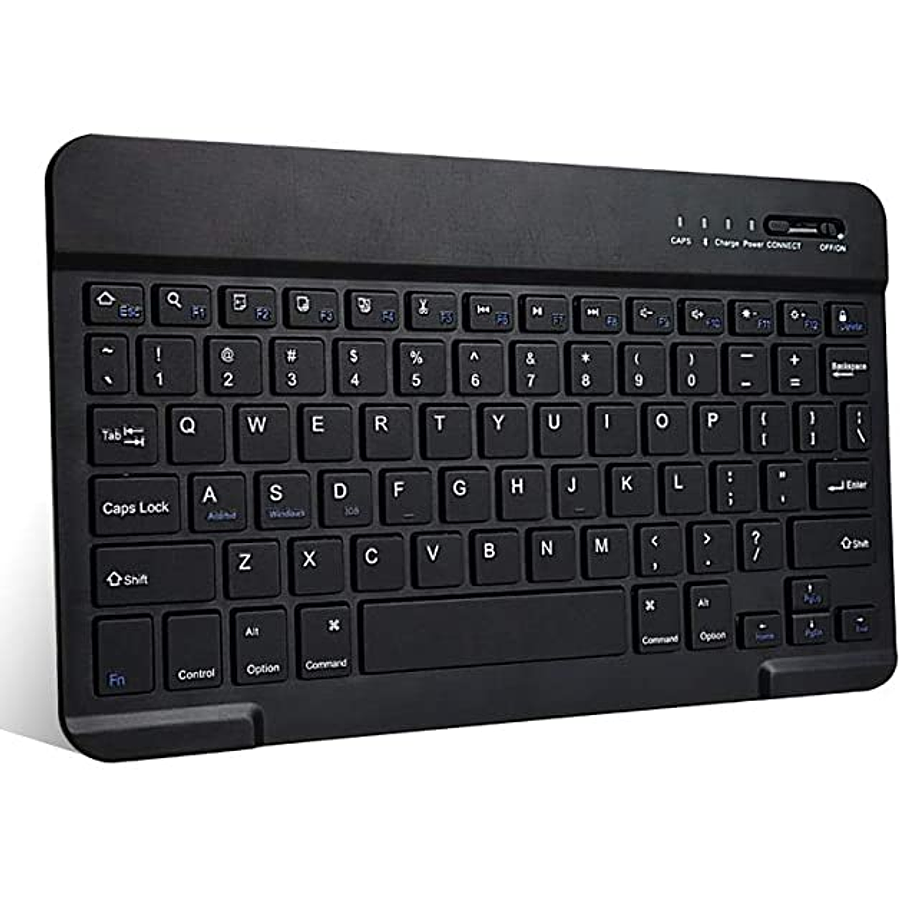 Teclado Bluetooth Negro (Compatible con dispositivos Bluetooth: iPad,  Tablet, Pc, Notebook)