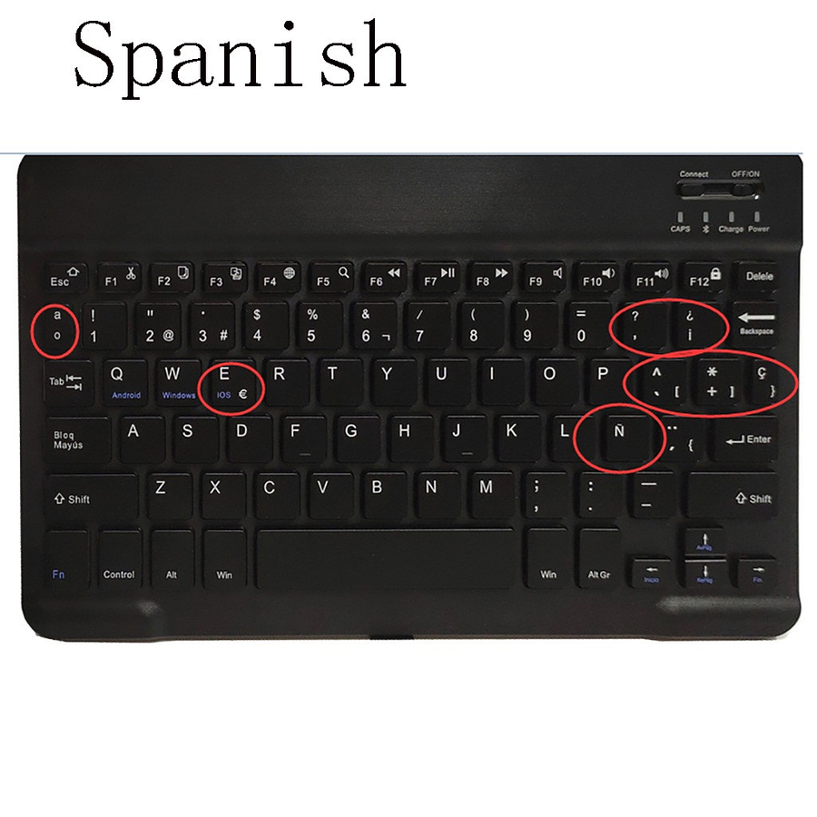 Teclado Bluetooth Negro (Compatible con dispositivos Bluetooth: iPad, Tablet, Pc, Notebook) 