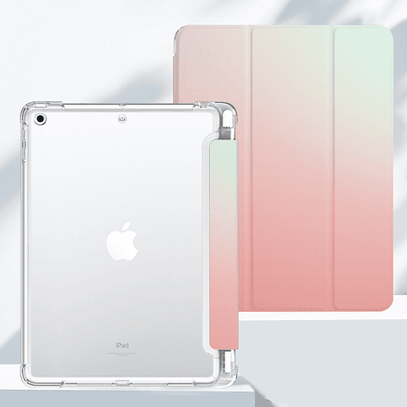 iPad 10,2" (7º, 8º y 9º generación) - Funda con Ranura Apple Pencil | Faded pink green
