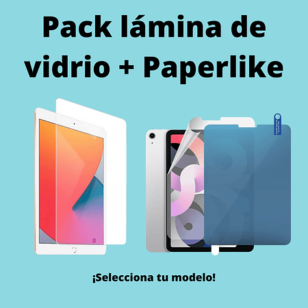 Pack Lámina de vidrio + Lámina Paperlike iPad