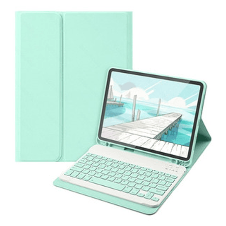 Funda + Teclado iPad iPad 10° generación  10.9" (C: Verde Agua / T: Verde Agua) 