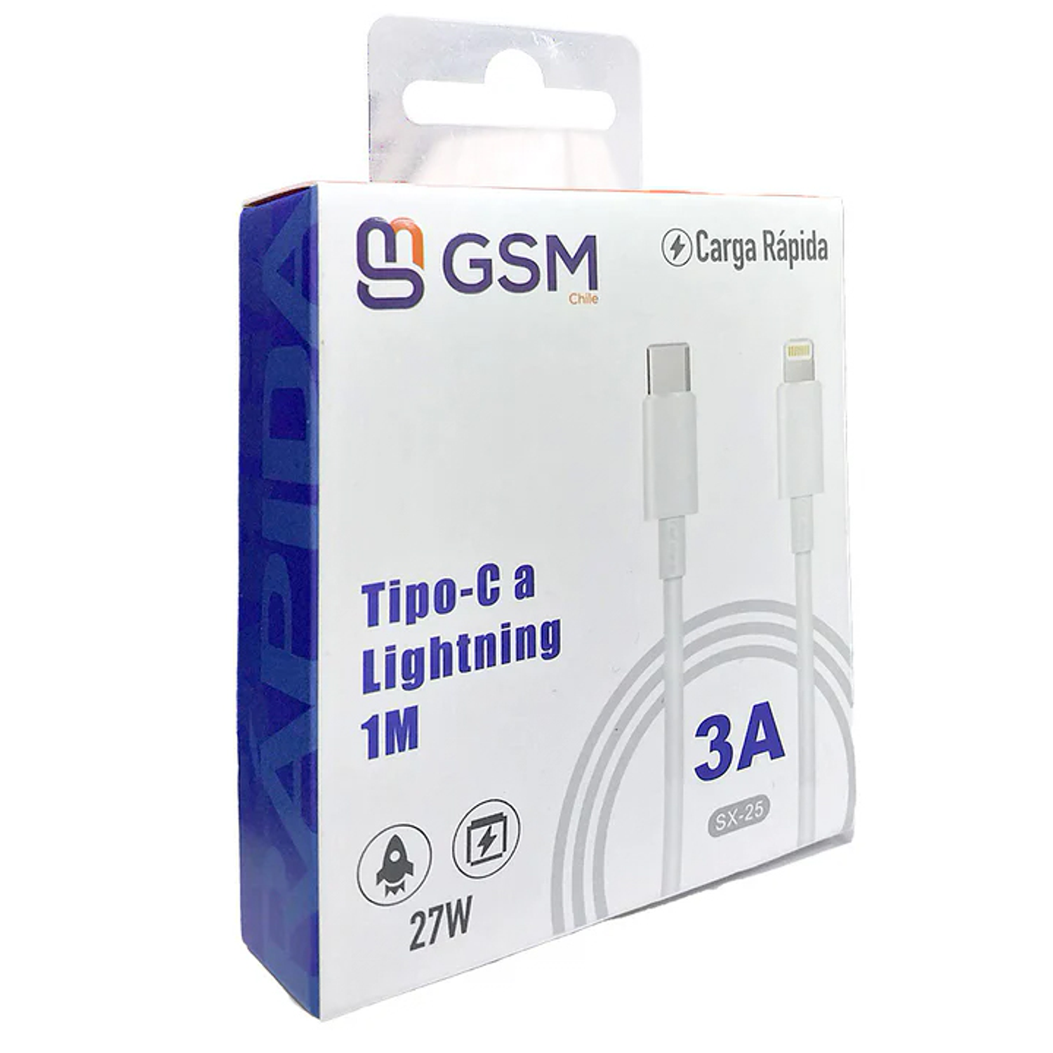 GSM Chile Cable 27W 3A USB-C Lightning 1M, SX-25 2