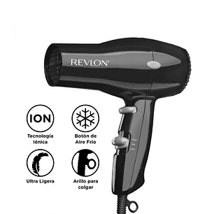 Secador de pelo Revlon 5260N compacto ionico Negro