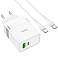 Cargador Hoco N21 PD30W+QC3.0 Cable USB C a USB C Blanco - Miniatura 1