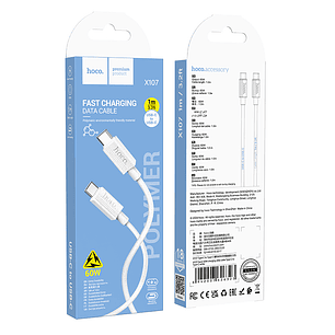 Cable Hoco X107 Favor 60W Tipo C a Tipo C Blanco