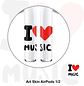 Sticker Autoadhesivo para Audifonos Airpods 1-2 I Love Music - Miniatura 2