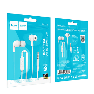 Audifonos Hoco M124 Wide In Ear Jack 3.5mm Blanco