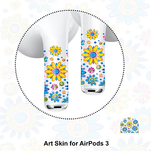 Sticker Autoadhesivo para Audifonos Airpods 3 Flores