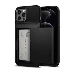 Carcasa Spigen iPhone 12 Pro Max Slim Armor Wallet Black