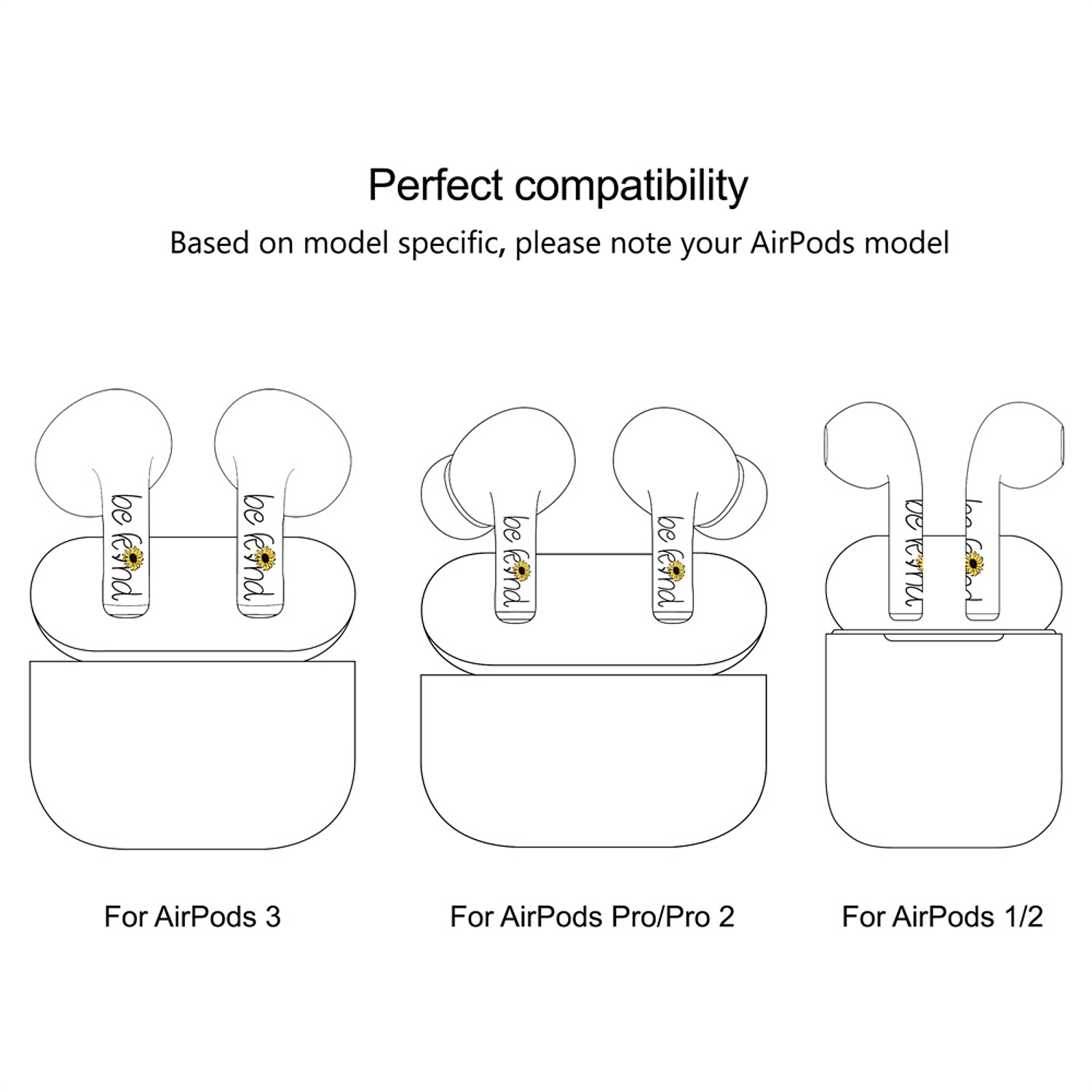 Sticker Autoadhesivo para Audifonos Airpods Pro-Pro2 Be kind 6