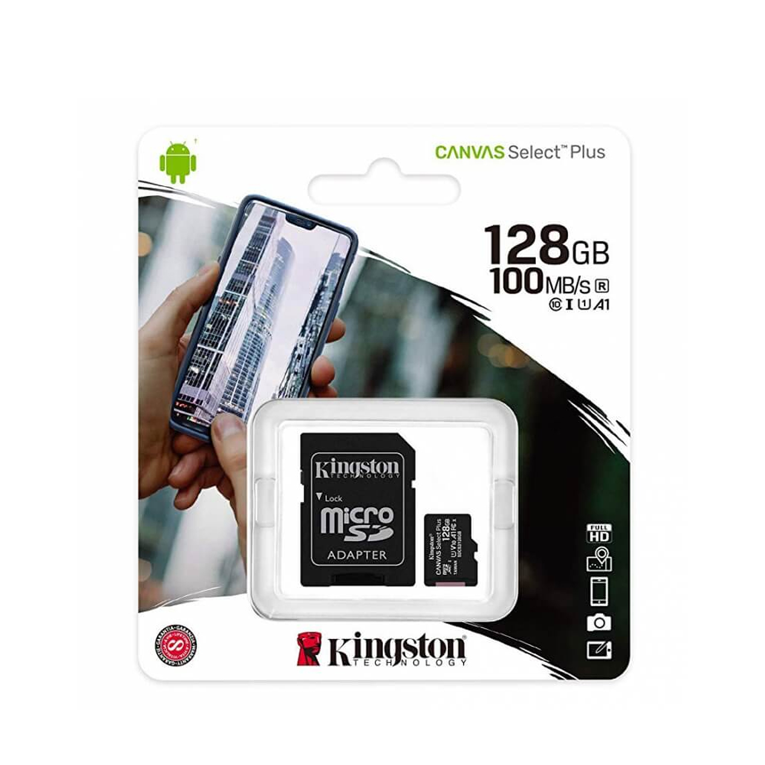 Tarjeta de Memoria Kingston Micro SDXC 128GB Clase 10 Full HD 3