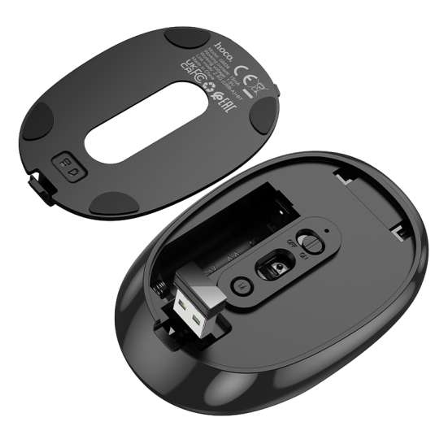 Mouse Hoco GM34 Nuevo dual-mode, Negro 4