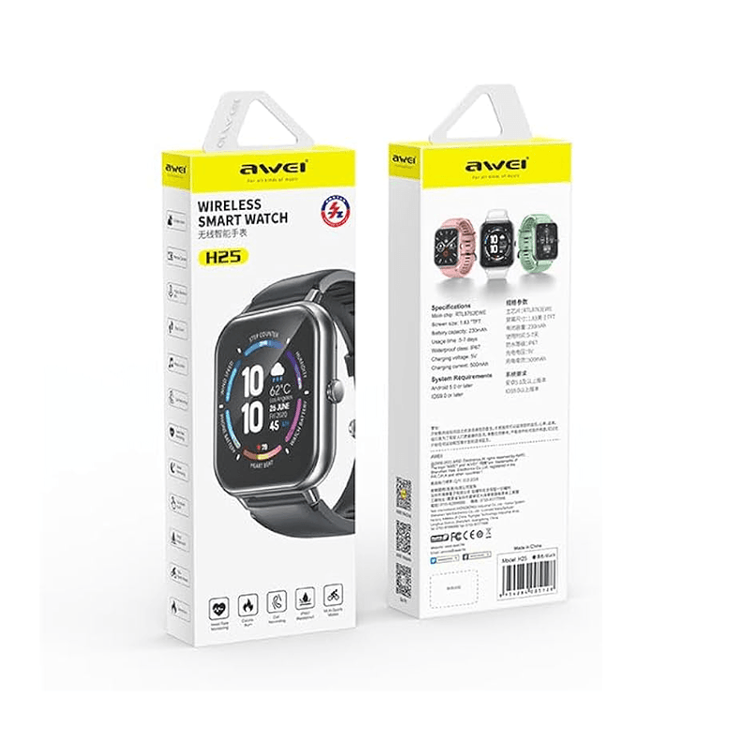 Smartwatch Awei H25 Rosado 2