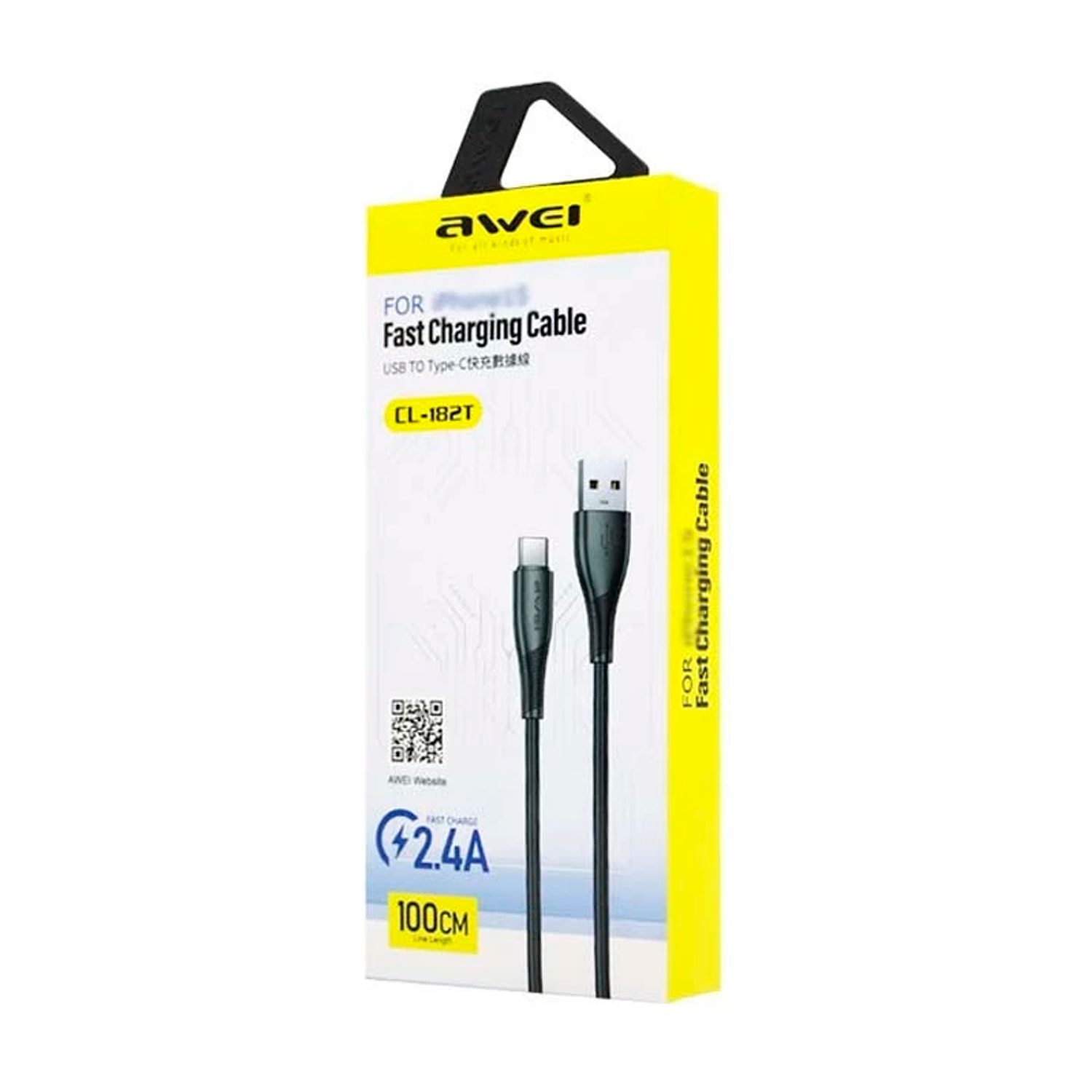 Cable Tipo C Awei CL-182T negro 2