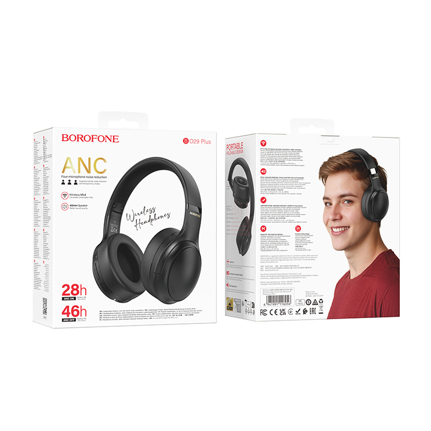 Audifono BT ANC Borofone BO29 Plus Alegre Negro 2