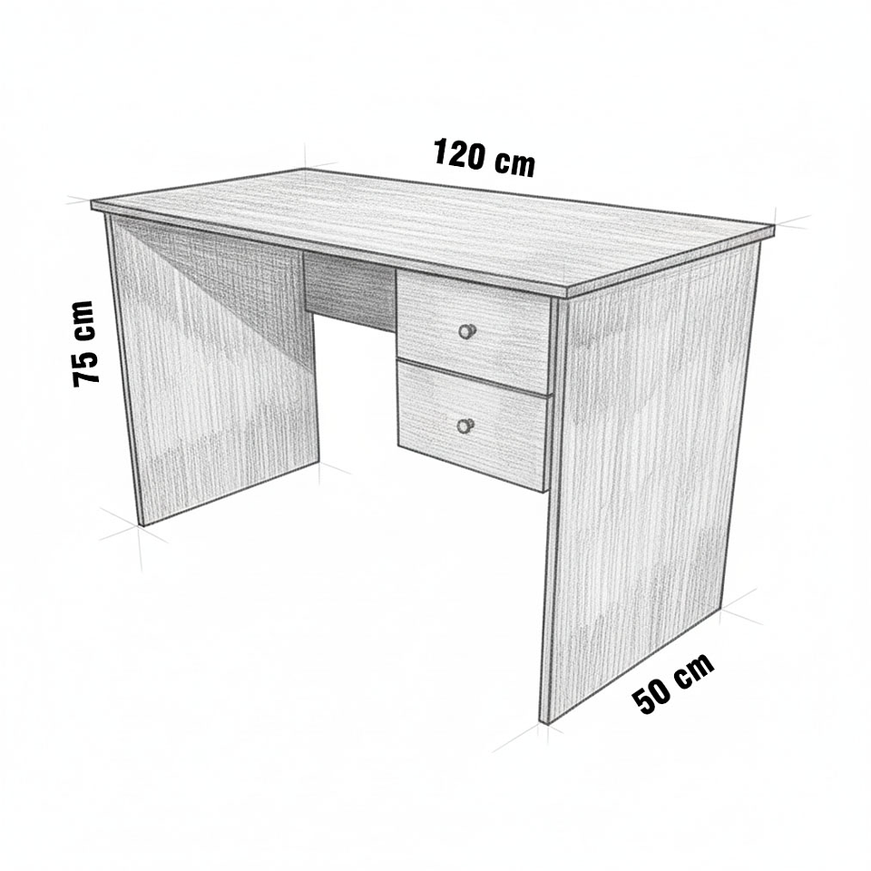 ESCRITORIO 150 CM RECTO 3C PERAL  3