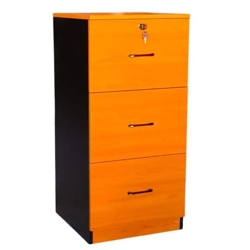 Mueble Archivador Kardex Oficina 3 Cajones Melamina Peral 1
