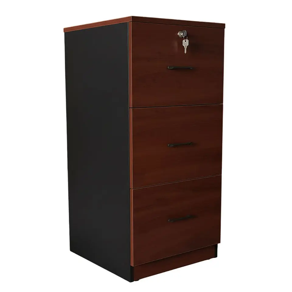 Mueble Archivador Kardex Oficina 3 Cajones Melamina Cerezo 2