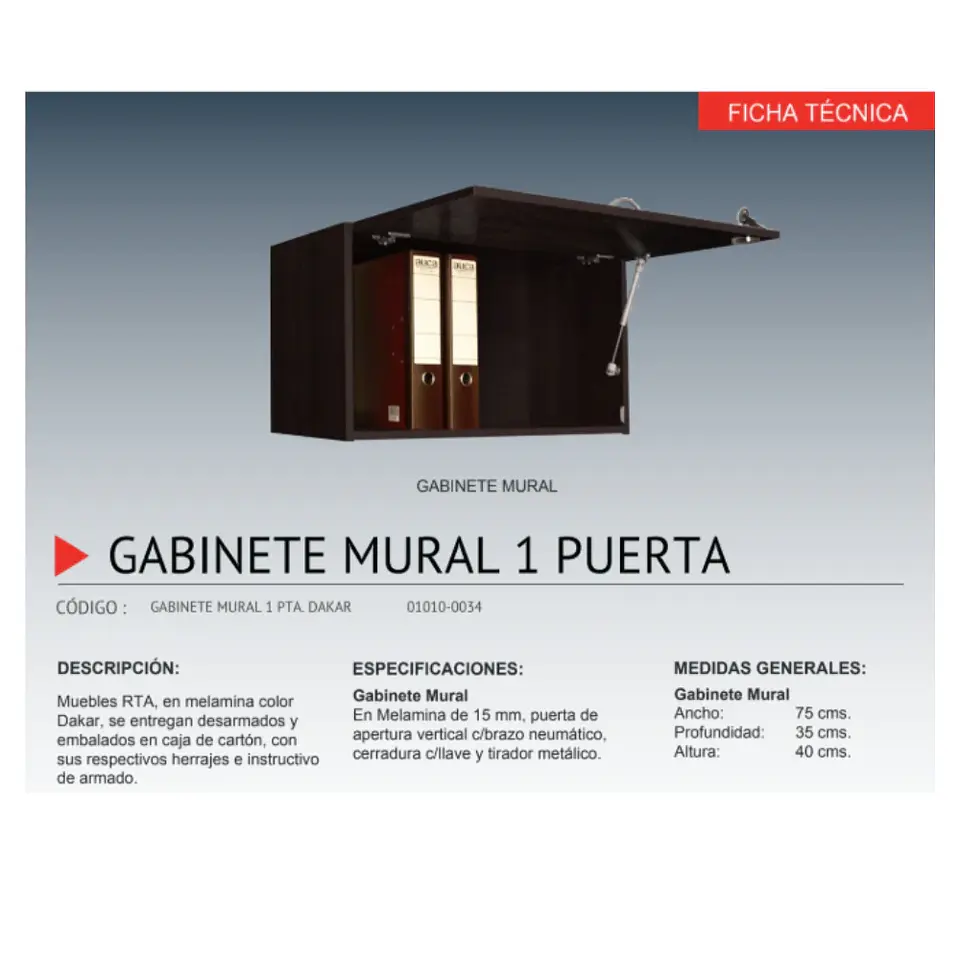 Gabinete Mural 1 puerta Dakar 2