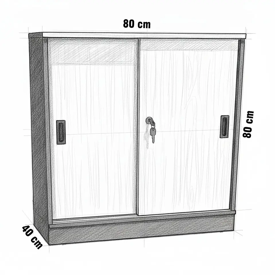 Gabinete Bajo Torino con Puertas Almacenamiento Elegante 4