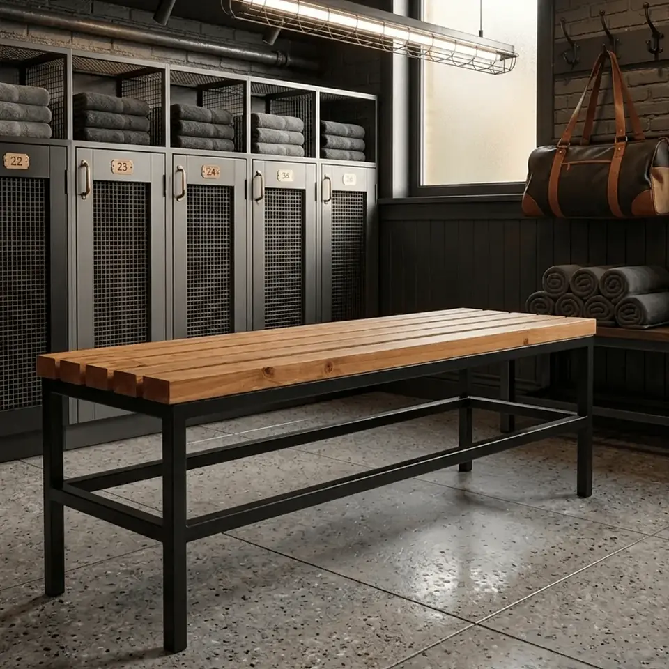 Banca Viena de Madera y Metal 200 X 45 X 45 - negro 3