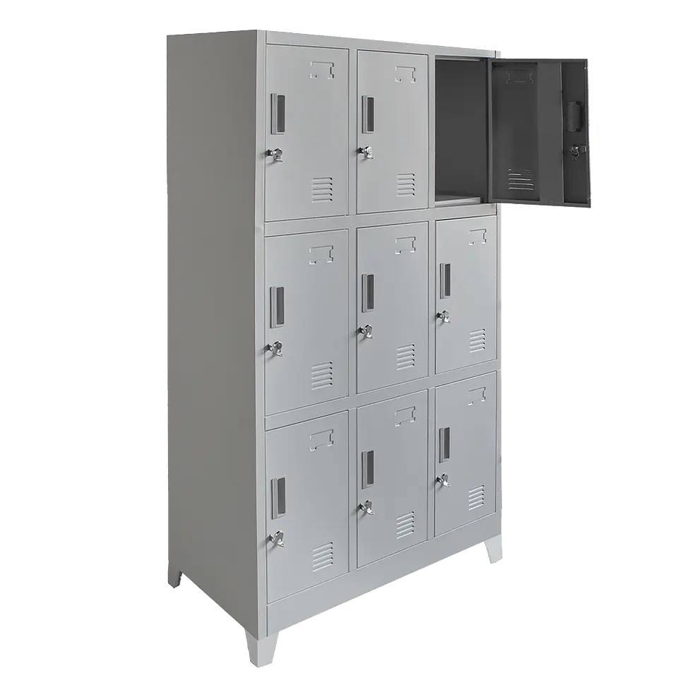 Locker metálico - 3 cuerpo 9 puertas con portacandado 1