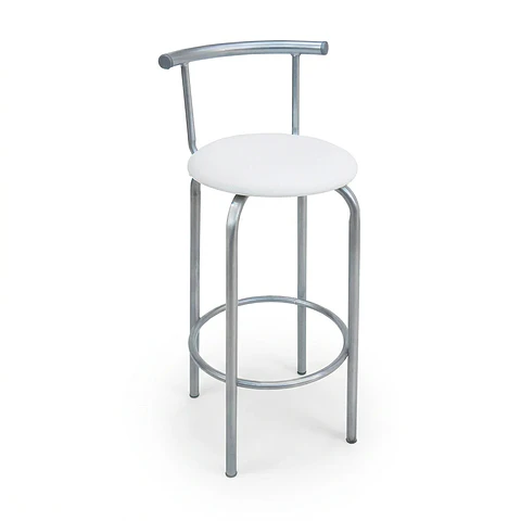 Taburete Bar Plata Blanco