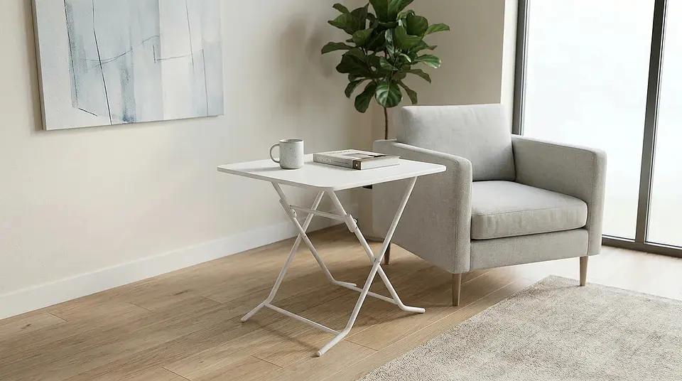 Mesa Plegable 83 Cuadrada Blanca 2